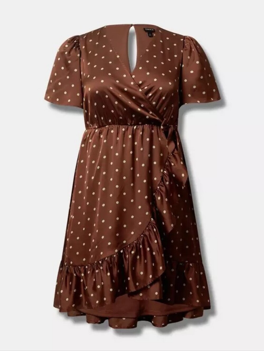 TORRID Polka Dot Charmeuse Faux Wrap Dress In 1 (14/16) - Picture 4 of 12
